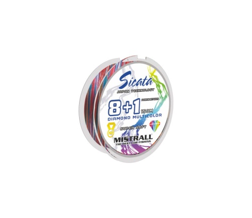 Plecionka z rdzeniem Mistrall Sicata X8+1 Multicolor / ∅ 0,14 mm / 150 m / 12,7 kg / *ZM-3623214*  sklep wędkarski makarfish
