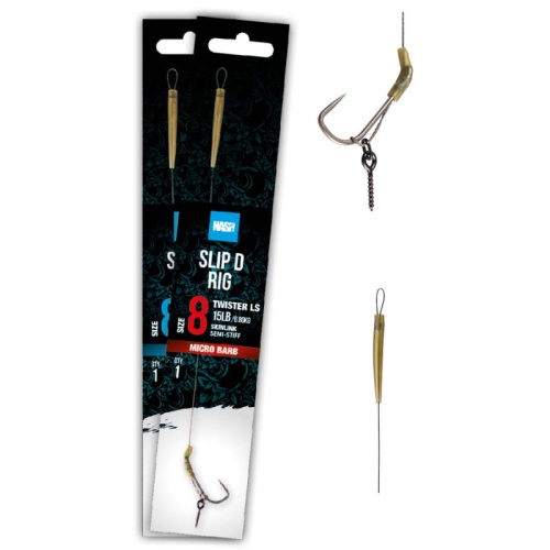 Gotowy przypon Nash Slip D Rig / bezzadziorowy / rozm. 8 / 15 Lb / 18 cm / 1 szt / *T6413* sklep wędkarski Makarfish