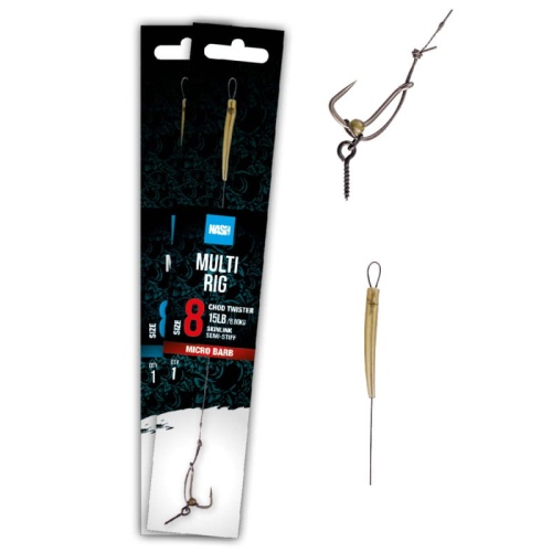 Gotowy przypon Nash Multi Rig / bezzadziorowy / rozm. 8 / 15 Lb / 18 cm / 1 szt / *T6454* sklep wędkarski Makarfish