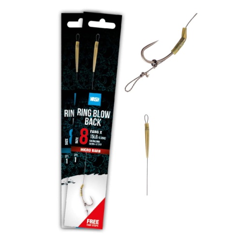 Gotowy przypon Nash Ring Blow Back Rig / bezzadziorowe / rozm. 4 / 25 Lb / 18 cm / 1 szt / *T6432* sklep wędkarski Makarfish