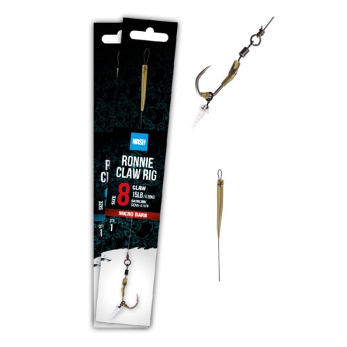 Gotowy przypon Ronnie Claw Rig / rozm. 8 / 15 Lb / 18 cm / 1 szt / *T6417* sklep wędkarski Makarfish