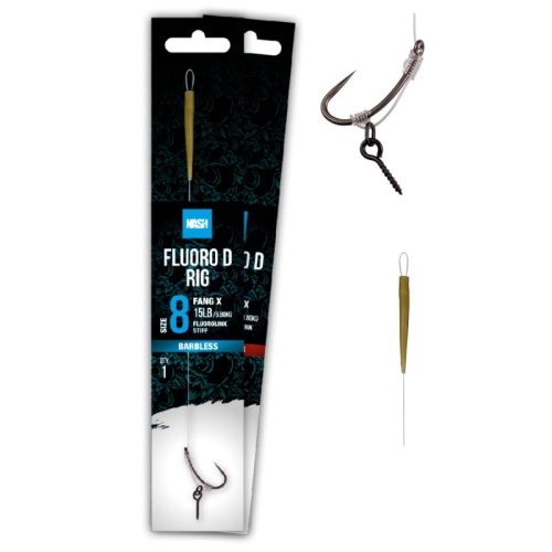 Gotowy przypon Nash Fluoro D Rig / rozm. 6 / 20 Lb / 18 cm / 1 szt / *T6437* sklep wędkarski Makarfish