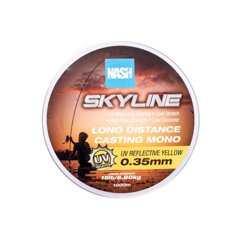 Żyłka Nash Skyline Mono UV Yellow / 0,28 mm / 10 Lb / 1000 m / *T6040* sklep wędkarski Makarfish