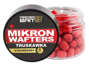 Mikron Feeder Bait / Truskawka / Wafters / 4 x 6 mm / 25 ml / czerwone / *FB27-17*