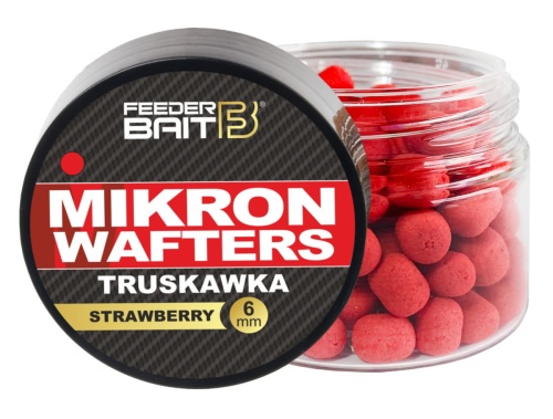 Mikron Feeder Bait / Truskawka / Wafters / 4 x 6 mm / 25 ml / czerwone / *FB27-17* sklep wędkarski Makarfish