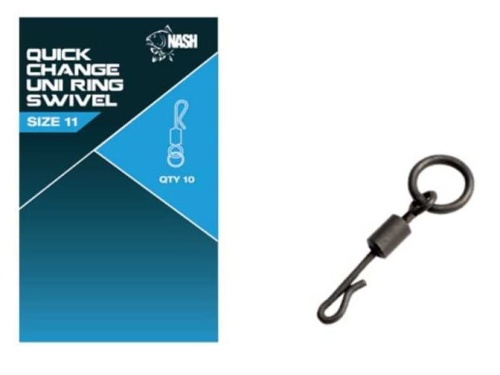 Krętlik do szybkiej wymiany z kółkiem Nash Quick Change Ring Swivel / no 8 / 10 szt / *T8090* sklep wędkarski Makarfish