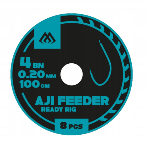 Przypon wiązany Mikado AJI Feeder / haczyk z zadziorem / na żyłce / czarny-nikiel / no 16 / 0,10 mm / 100 cm / 8 szt / *HPF001-16B-010* sklep wędkarski makarfish 1