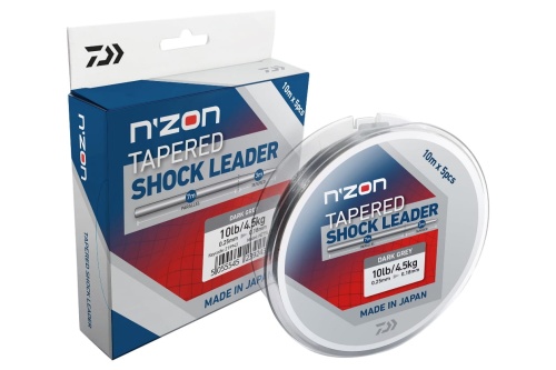 Przypon strzałowy Daiwa N'Zon Tapered Shock Leader / 5 szt x 10 m / 0,26 - 0,35 mm / *12405-135* sklep wędkarski Makarfish