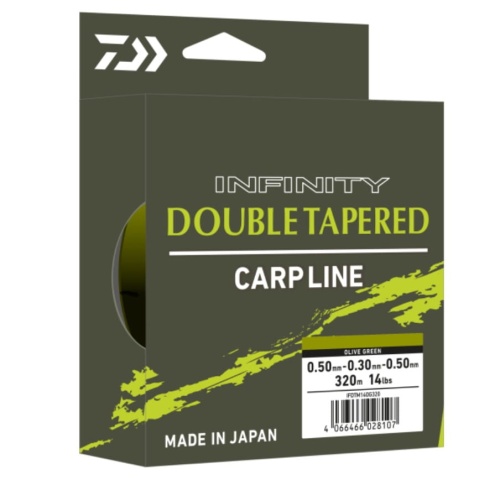 Żyłka Daiwa Infinity Double Tapered Mono z przyponem strzałowym / 0,30 - 0,50 mm / 14 Lbs / zielony / 320 m / *12958-014* sklep wędkarski Makarfish
