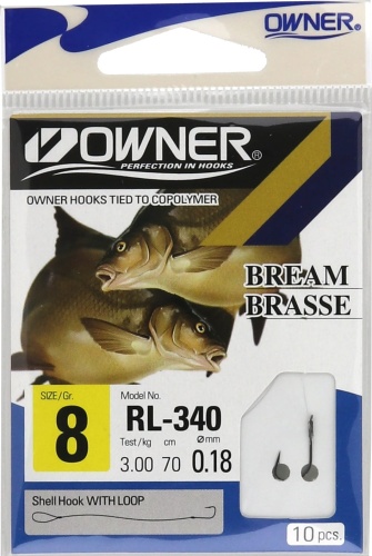 Haczyki z przyponami Owner RL340 Chinta / # 5 / ∅ 0,22 mm / 70 cm / 10 szt / *HO-RL34005* sklep wędkarski makarfish 1