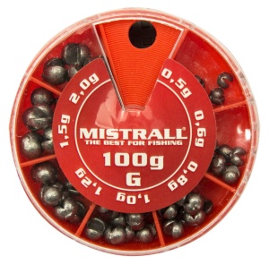 Zestaw ciężarków, śrucin Mistrall / miękkie / 0,5 g - 2,0 g / 100 g / *AM-6004095* 