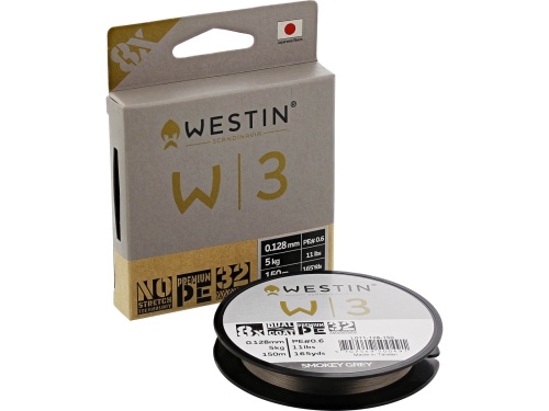 Plecionka Westin W3 / 8 splotowa / 0,128 mm / 150 m / 5 kg / szara / *L011-128-150* sklep wędkarski Makarfish