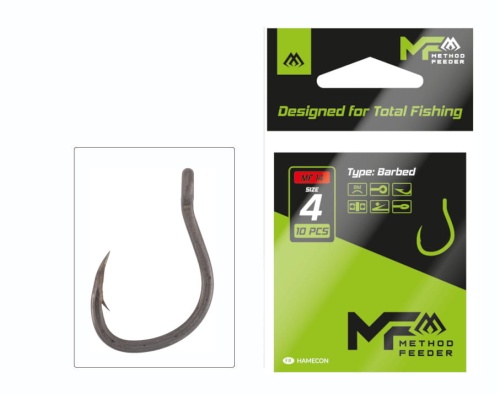 Haczyki Mikado Method Feeder MF 14 / z zadziorem / no 8 / 10 szt / *HMF14-08* sklep wędkarski Makarfish
