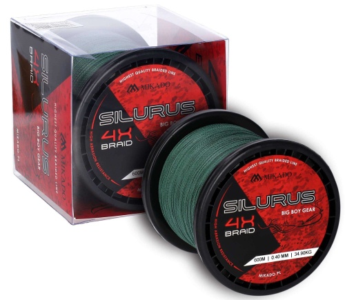 Plecionka Mikado Silurus 4X BRAID zielona 0,35mm / 600m / 33,40kg *ZSI00G-600-0.35* sklep wędkarski makarfish 1