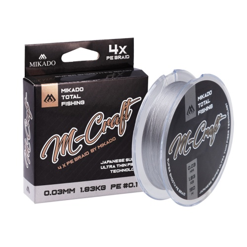 Plecionka Mikado M-Craft BRAID / Steel Gray - szara / 0,04mm / 150m / 2,43kg *ZMCG-150-004* sklep wędkarski makarfish1