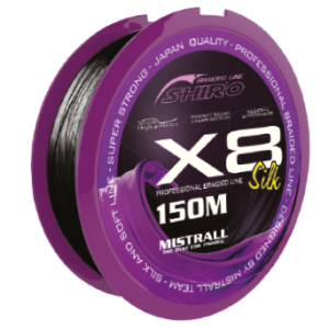 Plecionka  Mistrall Shiro  X8 Silk  Black / ∅ 0,15 mm / 150 m / 16,70 kg / *ZM-3502015*     