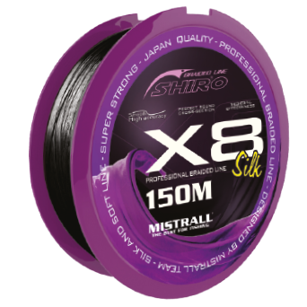 Plecionka Mistrall Shiro X8 Silk Black / ∅ 0,17 mm / 150 m / 17,90 kg / *ZM-3502017* sklep wędkarski makarfish 1