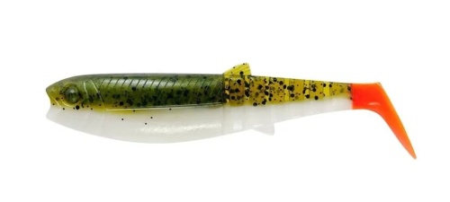 Przynęta gumowa Savage Gear Cannibal Shad / 10 cm / 9 g / Olive Hot Orange / *77104* sklep wędkarski Makarfish