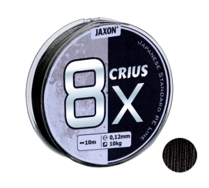 Plecionka przyponowa Jaxon Crius 8X / czarna / 0,12 mm / 10 kg / 10 m / ZJ-CVL012*    