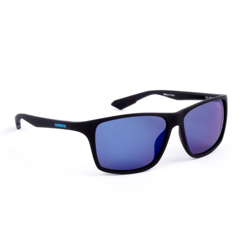 Okulary polaryzacyjne Shimano Shimano Technium Matte Black & Blue Mirror / + pokrowiec / *SHMMCMBBM* sklep wękarski makarfish 1