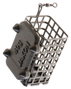 Koszyczek Jaxon prostokątny z dnem EKO Infinite Vistula RTGL Rzeczny  / 50 g / ∅ 25 x 32 mm / ↔︎ 44 mm / zamknięty z kolcami / *AA-RK050*    