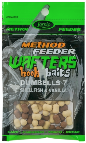 Kulki proteinowe, Dumbells  Lorpio Hook Baits : Wafters - neutralne : Shellfish & Vanilla - Skorupiak & Wanilia : 7x10 mm : 15 g : *DD-008-002*  sklep wędkarski makarfish.png