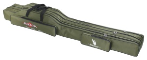 Pokrowiec na wędki Mikado / usztywniany / zielony / 3 komory / 150 cm / *UWD-12003G-150*