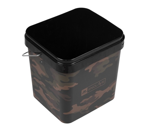 Wiadro kwadratowe z pokrywą Mikado Enclave Camo Bucket / 10 litrów / *AMC-062-10* sklep wędkarski Makarfish 1