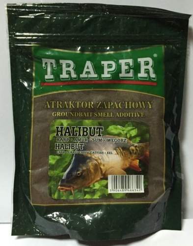 Atraktor zapachowy w proszku Traper  halibut  250g  01096 makarfish.jpg