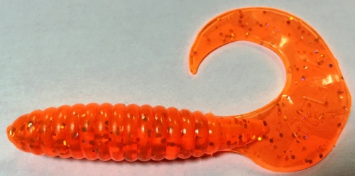 Twister Relax  przeźroczysto-pomarańczowa ze złotym brokatem   9 cm  sklep wędkarski makarfish.jpg