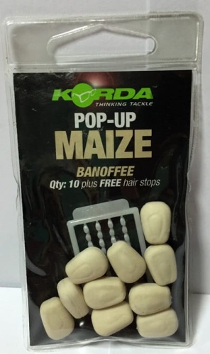 Sztuczna kukurydza pływająca Korda  Banoffee Białe duże 10szt. + stoperki  makarfish.jpg