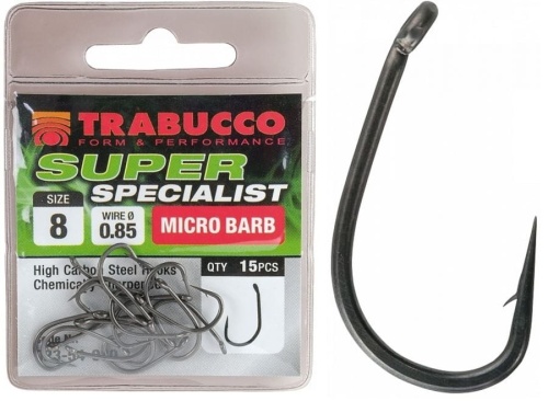 Haczyki Trabucco Super Specialist / No 8 / 15 szt / z oczkiem / *023-54-080* sklep wędkarski Makarfish