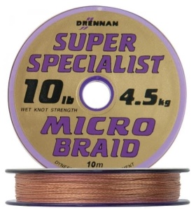 Linka, plecionka na przypony Drennan Super Specialist Micro Braid / 10 lbs - 4,5 kg / 10 m / *69-256-010*