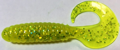 Twister Relax  przeźroczysto-zielona ze srebrnym brokatem   9 cm  sklep wędkarski makarfish.jpg