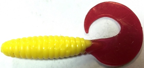 Twister Relax  pomarańczowy z czerwonym ogonem  9 cm  sklep wędkarski makarfish.jpg