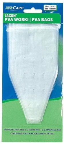 Worki PVA XTR Carp Jaxon / Koniczny ze sznurkiem i  otworami / 100 x 180 mm / 10 szt / *LC-PVA044* sklep wędkarski makarfish 