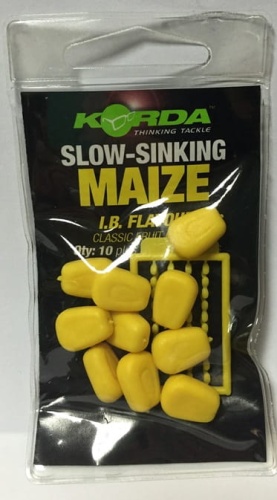 Sztuczna kukurydza Korda Slow-Sinking - wolno tonąca   I.B. Flavor Żółte  duże  10szt. + stoperki  makarfish.jpg