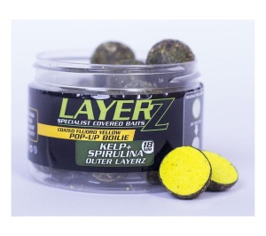 Kulki Star Baits LAYERZ Coated Kelp + Spirulina POP-UP Fluo Yellow 14mm 60g WYPRZEDAŻ