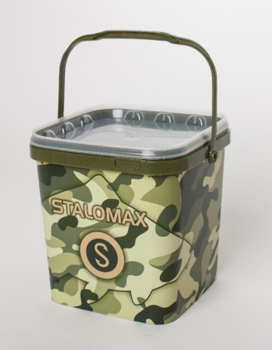 Wiadro z pokrywą Stalomax / 5 litrów / kwadrat /  sklep wędkarski makarfish