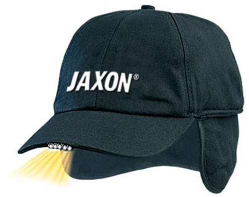Czapka z latarką w daszku i nausznikami Jaxon / ocieplana /  czarna / *UJ-CZX02A*  sklep wędkarski makarfish 