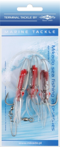Przywieszka morska Mikado Squid Rig 7,5cm-hak 3x4/0 *LS-C174*