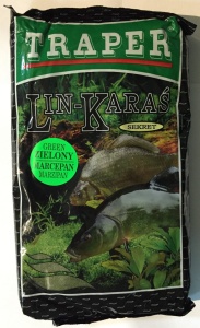 Zanęta Traper Sekret Lin Karaś  / Zielony Marcepan / 1 kg / *00137*