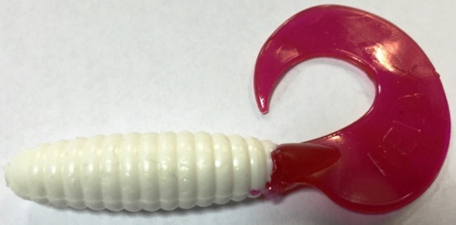 Twister Relax  biały, czerwony ogon  9 cm  sklep wedkarski makarfish.jpg