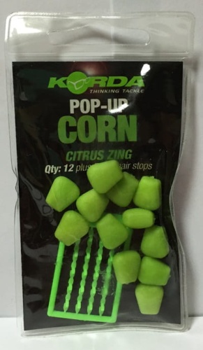 Sztuczna kukurydza pływająca Korda  Citrus Zing Zielone małe 12szt. + stoperki  makarfish.jpg