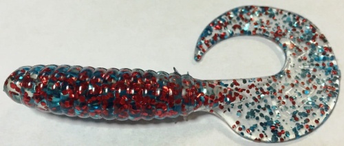 Twister Relax  przeźroczysty z czerwony i niebieski brokatem    9 cm  sklep wędkarski makarfish.jpg