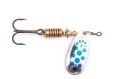 Błystka obrotowa Mepps / Comet Decorees / Srebrna w niebieskie kropki / # 0 / 2.0 g / sklep wędkarski makarfish 