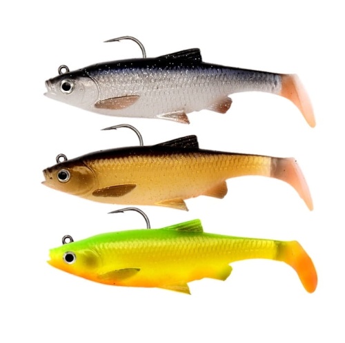 Zestaw gum Savage Gear 3D Roach Paddle Tail / 3 szt / 3 kolory / 10 cm / 18 g / *57445* sklep wędkarski makarfish