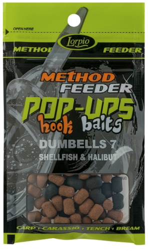 Kulki proteinowe, Dumbells Lorpio Hook Baits : Pop-Ups - pływające : Shellfish & Halibut - Skorupiak & Halibut : 7x10 mm : 15 g : *DD-005-003* sklep wędkarski makarfish.png