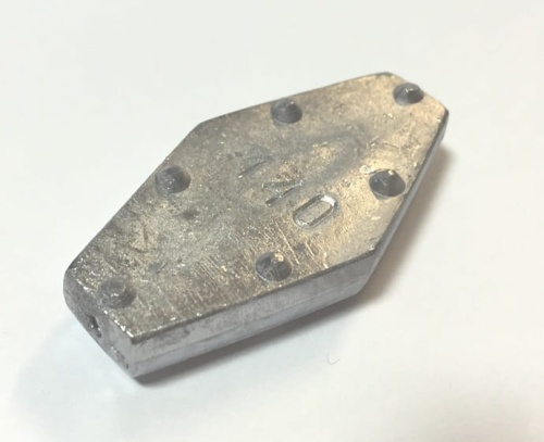 Ciężarek płaski  heksagonalny przelotowy Jaxon srebrny  15 g  3 szt  CP-106015 makarfish.jpg